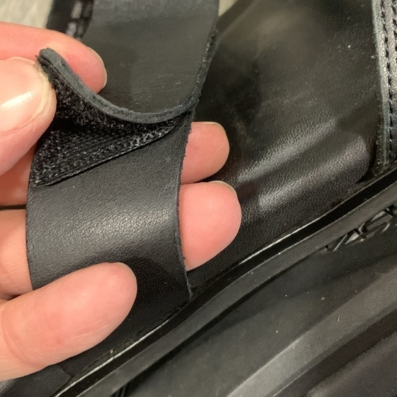 ABEO Kyla Black Leather Adjustable Strap Slip On Memory Foam Sandals size 9 - Picture 7 of 9